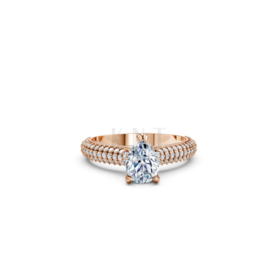 Nhẫn đính hôn đá Moissanite RM16 – AISHA vàng hồng Rose Gold vàng đẹp, kiểu dáng trẻ trung, độc đáo