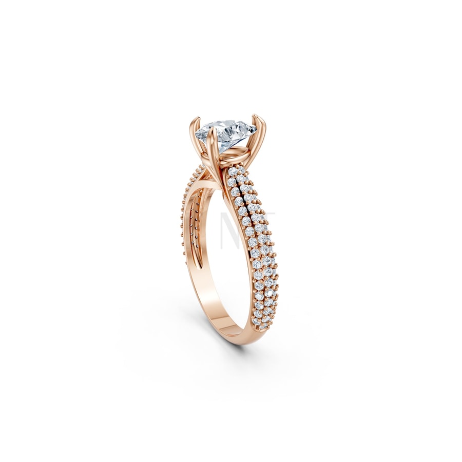 Nhẫn đính hôn đá Moissanite RM16 – AISHA vàng hồng Rose Gold phong cách trẻ trung, nổi bật