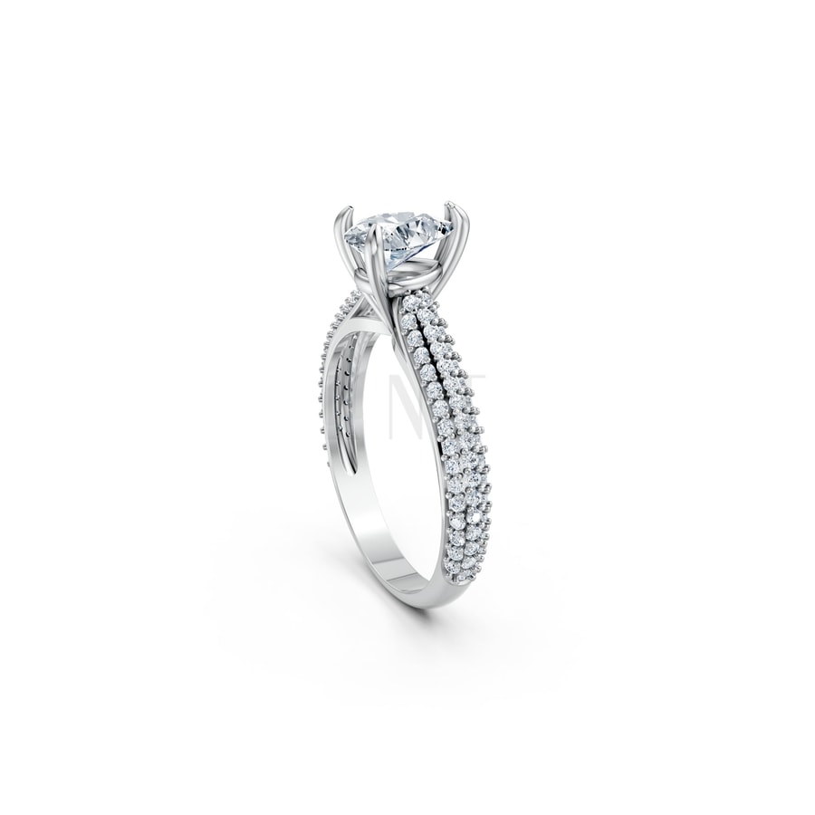 Nhẫn đính hôn đá Moissanite RM16 – AISHA vàng trắng White Gold vàng sáng, đường nét sắc sảo, tinh tế