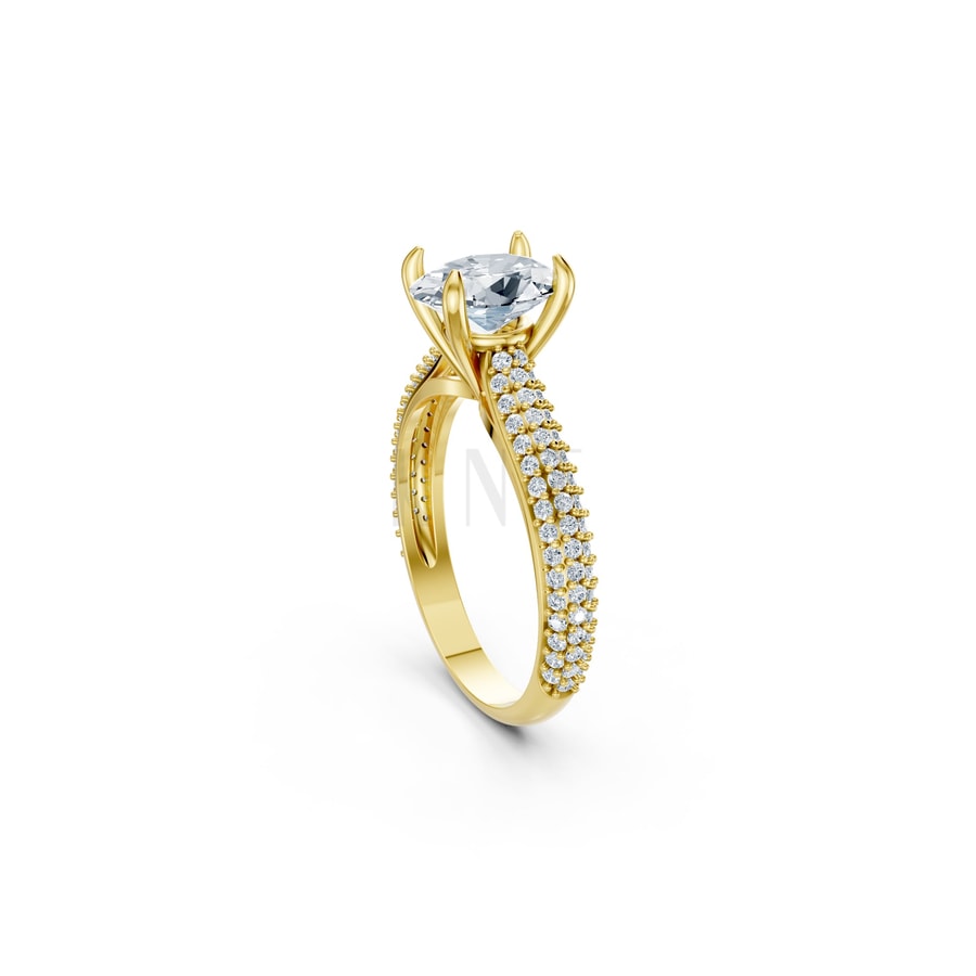 Nhẫn đính hôn đá Moissanite RM17 – ARI Vàng Gold thiết kế phá cách, sang trọng