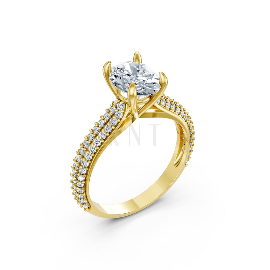 Nhẫn đính hôn đá Moissanite RM17 – ARI Vàng Gold thiết kế tinh tế, sang trọng