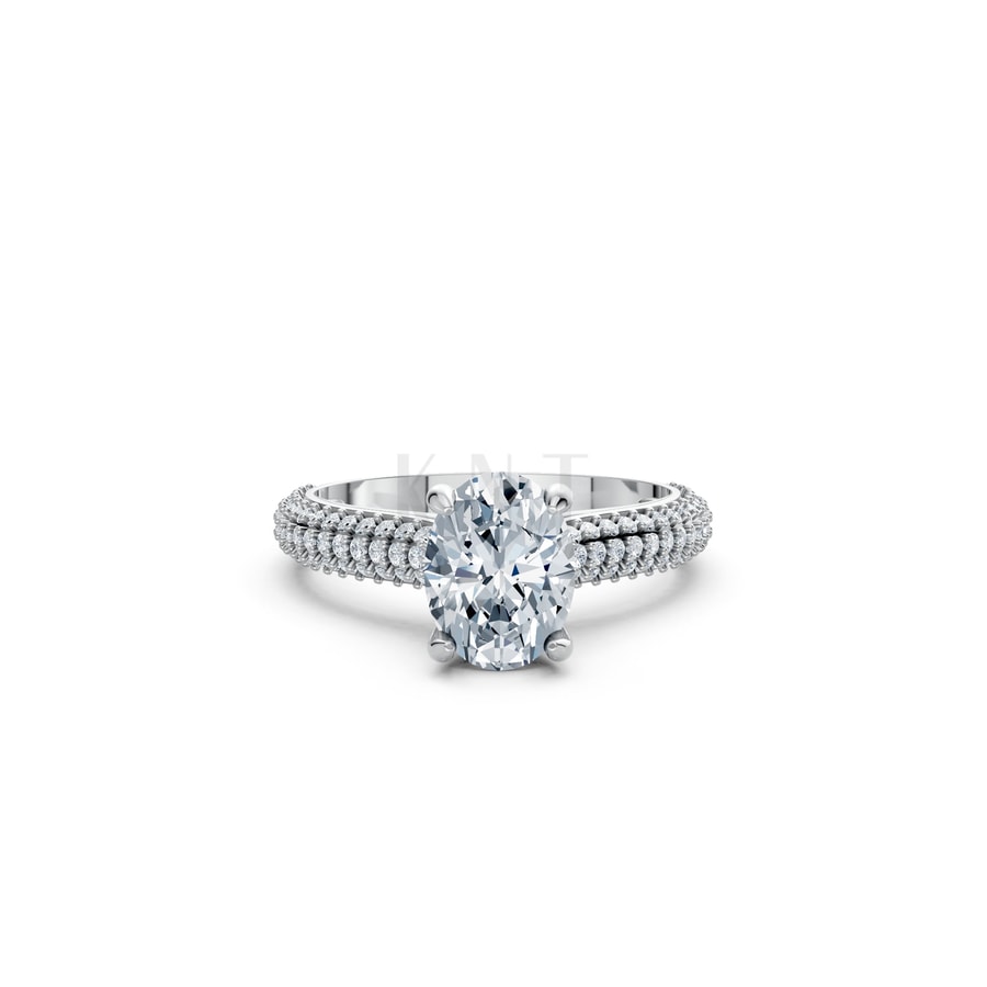 Nhẫn đính hôn đá Moissanite RM17 – ARI vàng trắng White Gold kiểu dáng cá tính, hiện đại