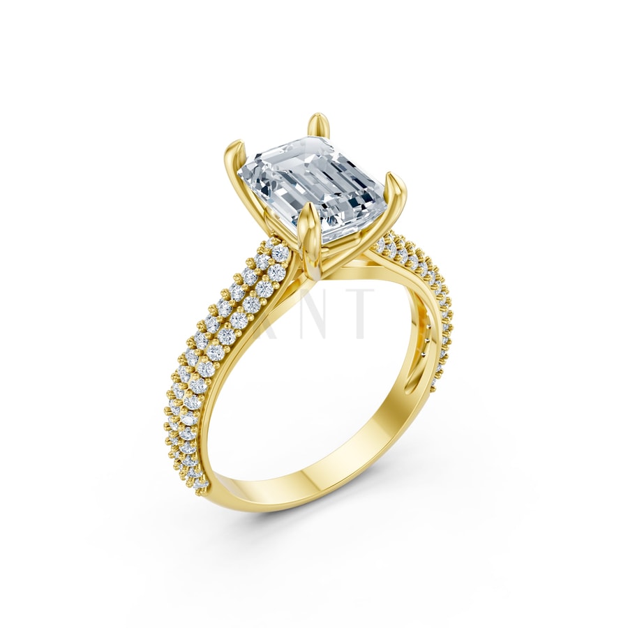 Nhẫn đính hôn đá Moissanite RM18 – ANYA Vàng Gold thiết kế tinh tế, sang trọng