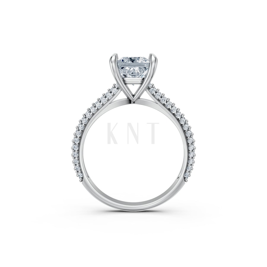 Nhẫn đính hôn đá Moissanite RM19 – APRIL vàng trắng White Gold kiểu dáng cá tính, hiện đại