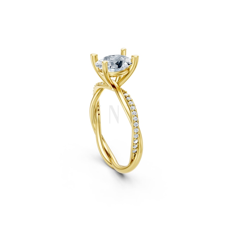 Nhẫn đính hôn đá Moissanite RM2 Vàng Gold thiết kế phá cách, sang trọng