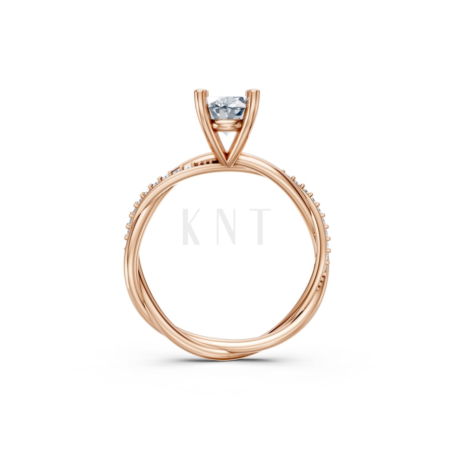 Nhẫn đính hôn đá Moissanite RM2 vàng hồng Rose Gold phong cách trẻ trung, nổi bật