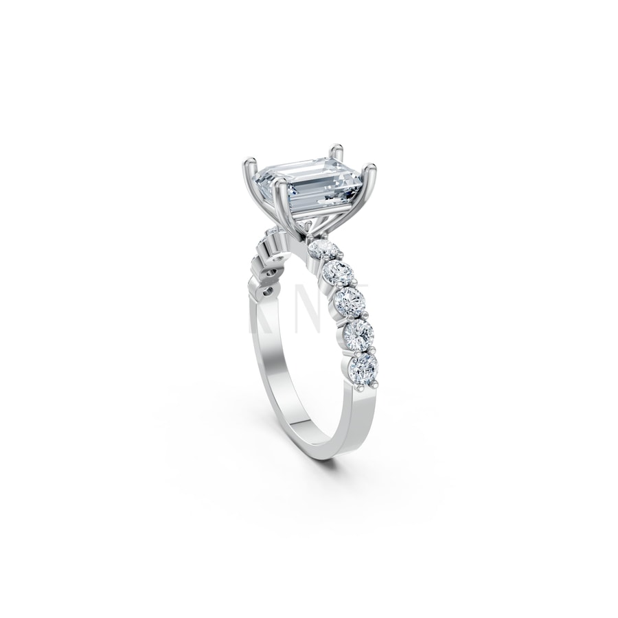 Nhẫn đính hôn đá Moissanite RM23 – ANNIKA vàng trắng White Gold vàng sáng, đường nét sắc sảo, tinh tế