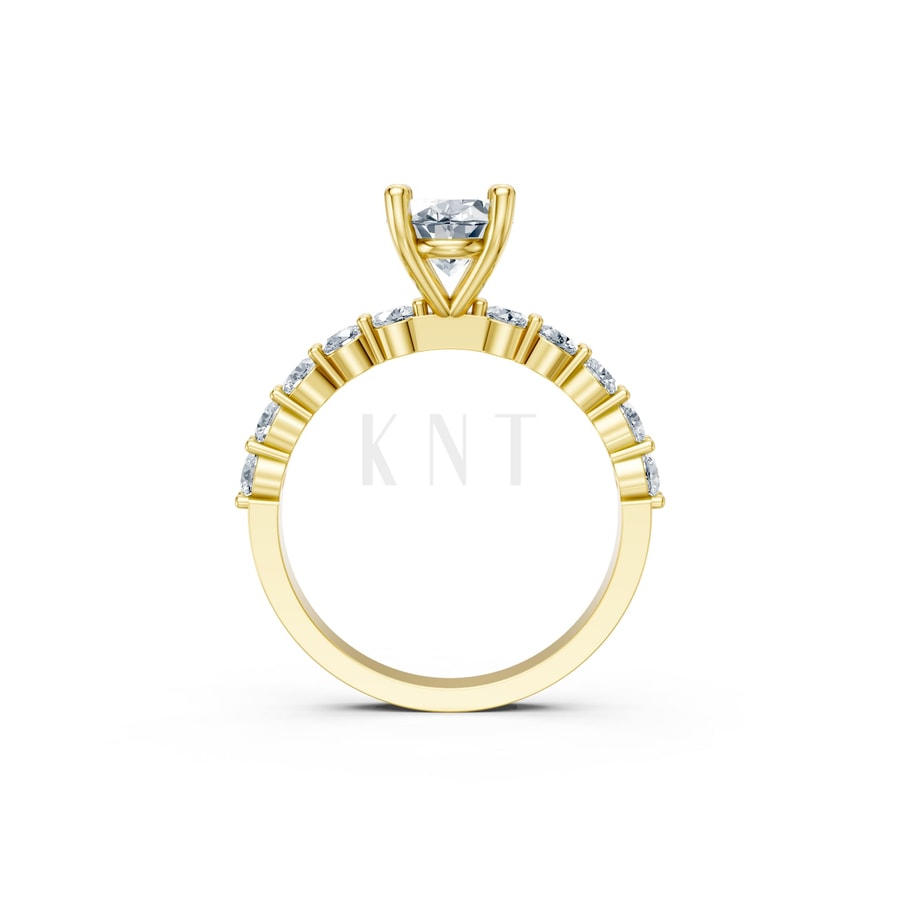 Nhẫn đính hôn đá Moissanite RM24 – ANNE Vàng Gold vàng 10K/14K/18K/607 cao cấp, thanh lịch