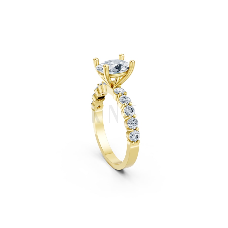 Nhẫn đính hôn đá Moissanite RM24 – ANNE Vàng Gold thiết kế phá cách, sang trọng