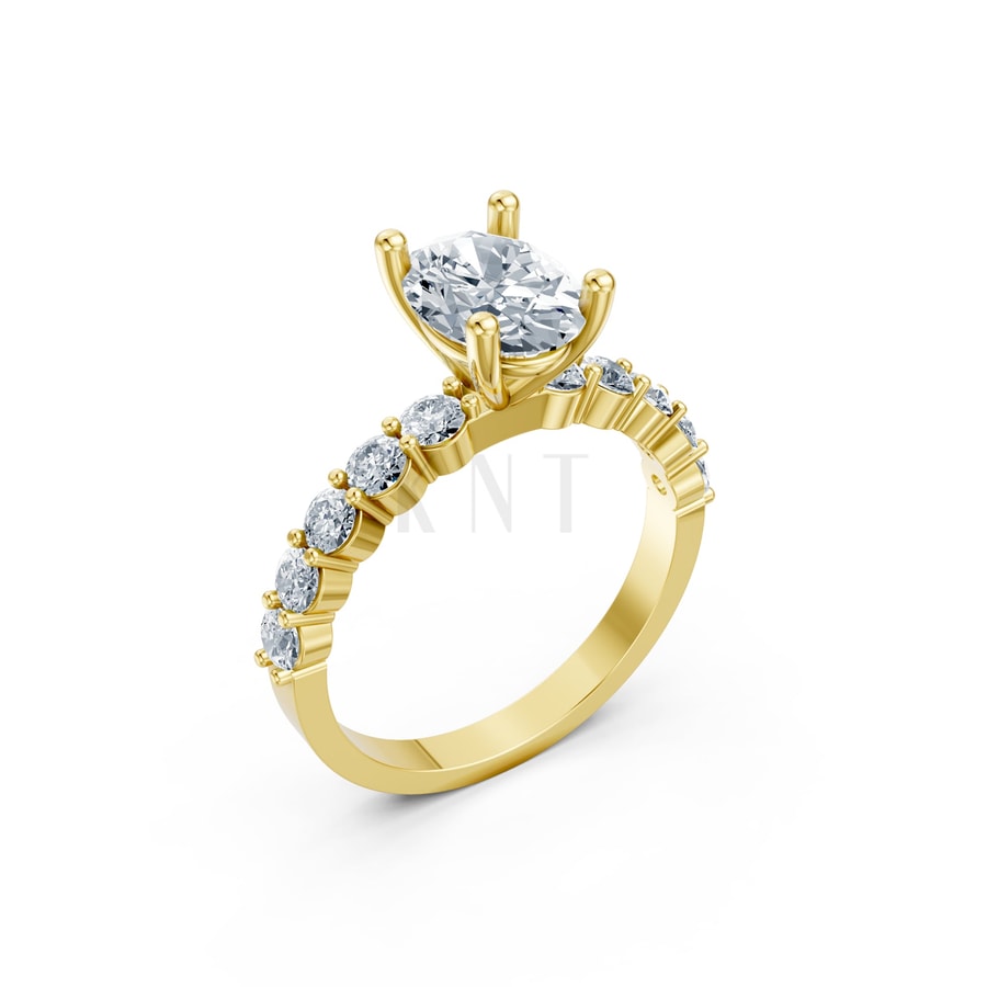 Nhẫn đính hôn đá Moissanite RM24 – ANNE Vàng Gold thiết kế tinh tế, sang trọng