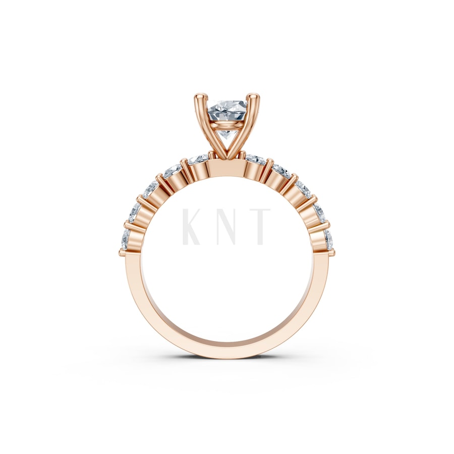 Nhẫn đính hôn đá Moissanite RM24 – ANNE vàng hồng Rose Gold vàng đẹp, kiểu dáng trẻ trung, độc đáo