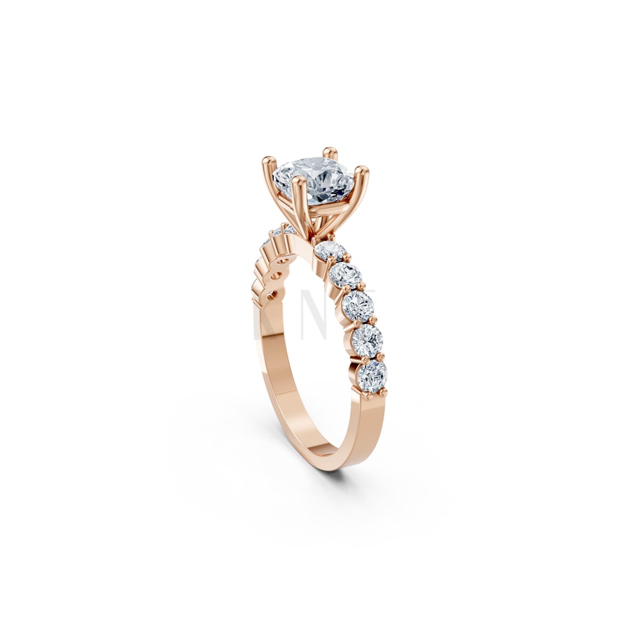 Nhẫn đính hôn đá Moissanite RM25 – AMANDA vàng hồng Rose Gold vàng đẹp, kiểu dáng trẻ trung, độc đáo