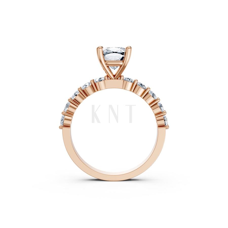 Nhẫn đính hôn đá Moissanite RM25 – AMANDA vàng hồng Rose Gold phong cách trẻ trung, nổi bật