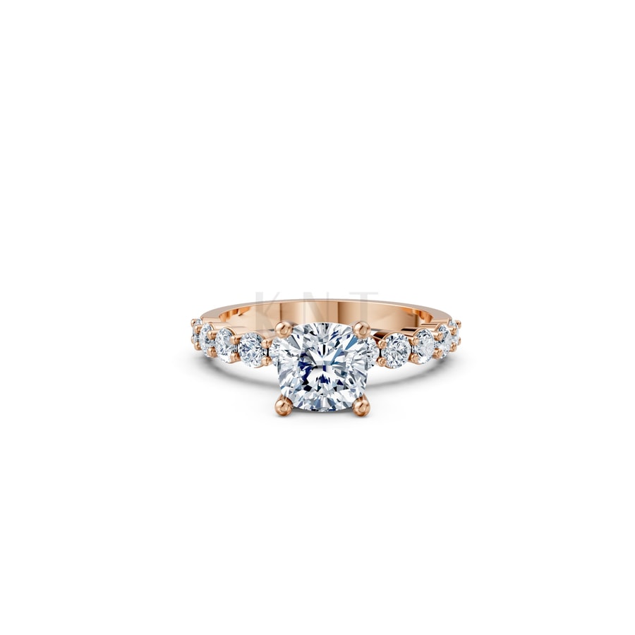 Nhẫn đính hôn đá Moissanite RM25 – AMANDA vàng hồng Rose Gold thiết kế đối xứng, phong cách, ấn tượng