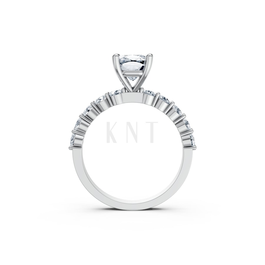 Nhẫn đính hôn đá Moissanite RM25 – AMANDA vàng trắng White Gold vàng sáng, đường nét sắc sảo, tinh tế