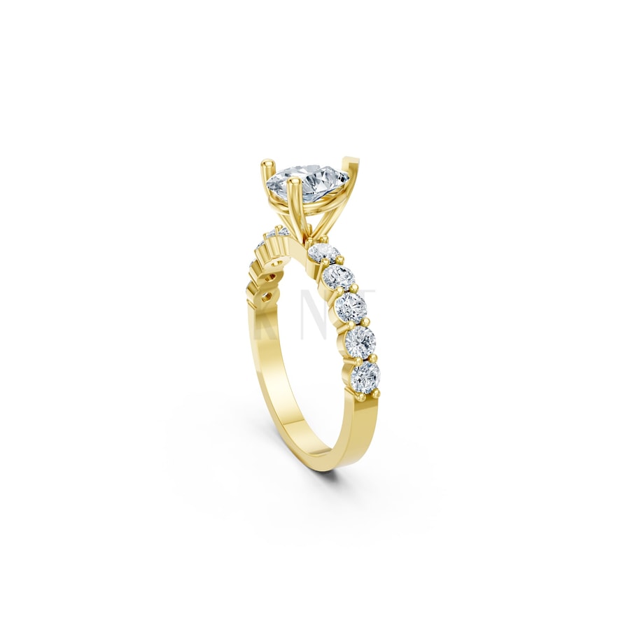 Nhẫn đính hôn đá Moissanite RM26 – AMALIA Vàng Gold vàng 10K/14K/18K/607 cao cấp, thanh lịch