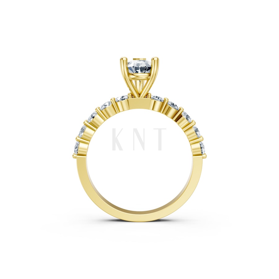 Nhẫn đính hôn đá Moissanite RM26 – AMALIA Vàng Gold thiết kế phá cách, sang trọng