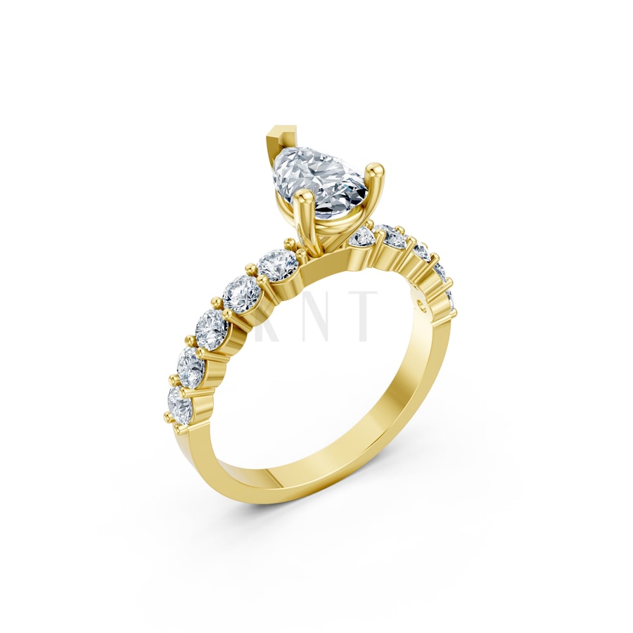 Nhẫn đính hôn đá Moissanite RM26 – AMALIA Vàng Gold thiết kế tinh tế, sang trọng