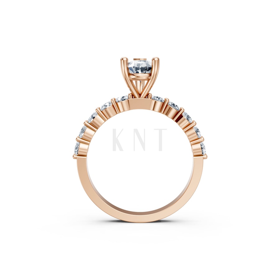 Nhẫn đính hôn đá Moissanite RM26 – AMALIA vàng hồng Rose Gold vàng đẹp, kiểu dáng trẻ trung, độc đáo
