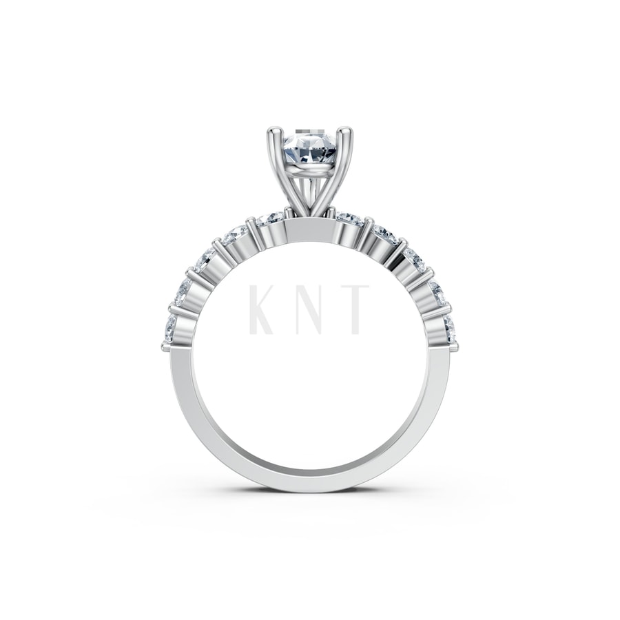 Nhẫn đính hôn đá Moissanite RM26 – AMALIA vàng trắng White Gold kiểu dáng cá tính, hiện đại