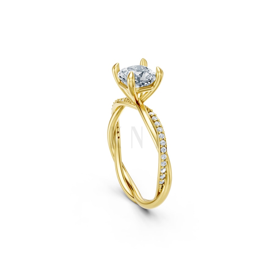 Nhẫn đính hôn đá Moissanite RM3 Vàng Gold vàng 10K/14K/18K/607 cao cấp, thanh lịch