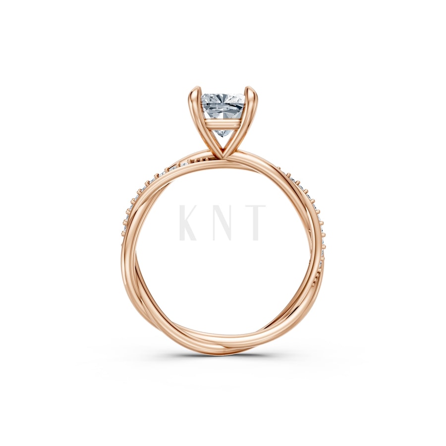Nhẫn đính hôn đá Moissanite RM3 vàng hồng Rose Gold vàng đẹp, kiểu dáng trẻ trung, độc đáo