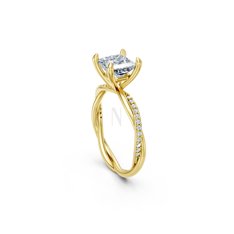 Nhẫn đính hôn đá Moissanite RM5 Vàng Gold vàng 10K/14K/18K/607 cao cấp, thanh lịch