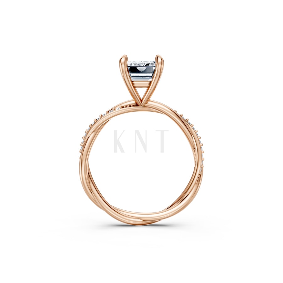 Nhẫn đính hôn đá Moissanite RM6 – AUBREY vàng hồng Rose Gold vàng đẹp, kiểu dáng trẻ trung, độc đáo