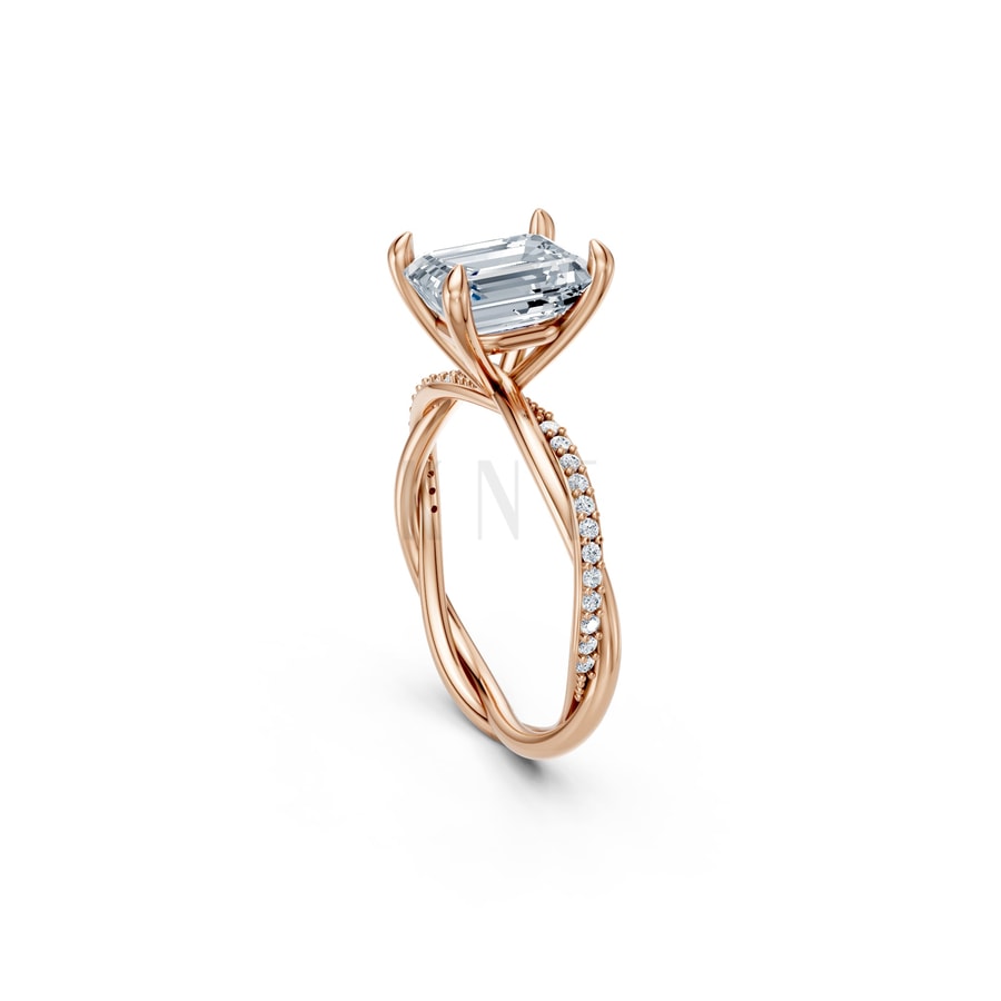 Nhẫn đính hôn đá Moissanite RM6 – AUBREY vàng hồng Rose Gold phong cách trẻ trung, nổi bật