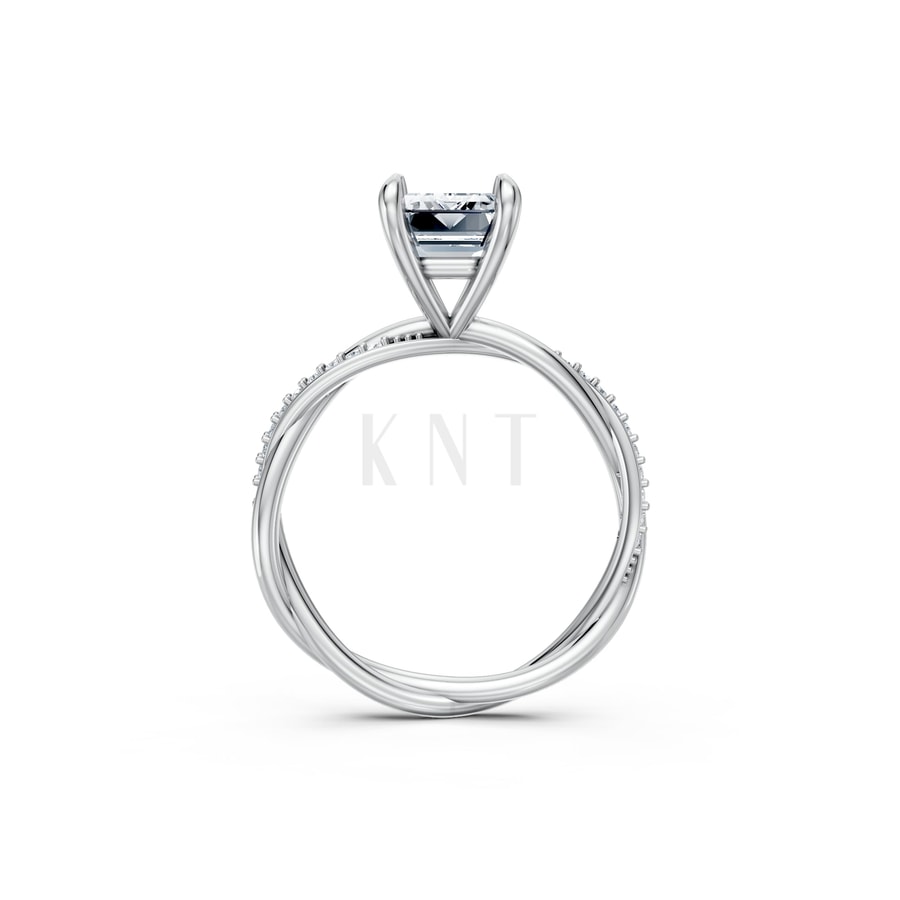 Nhẫn đính hôn đá Moissanite RM6 – AUBREY vàng trắng White Gold kiểu dáng cá tính, hiện đại