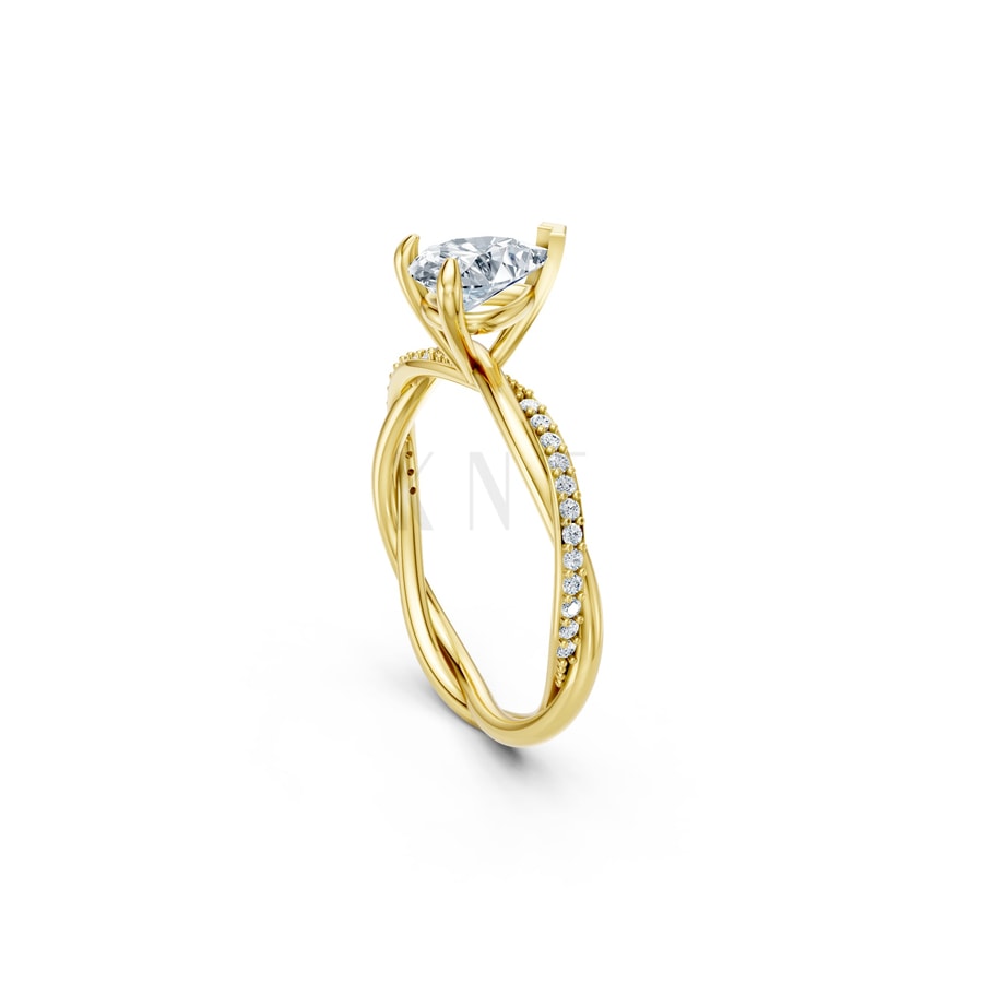 Nhẫn đính hôn đá Moissanite RM7 – AUBREE Vàng Gold thiết kế phá cách, sang trọng