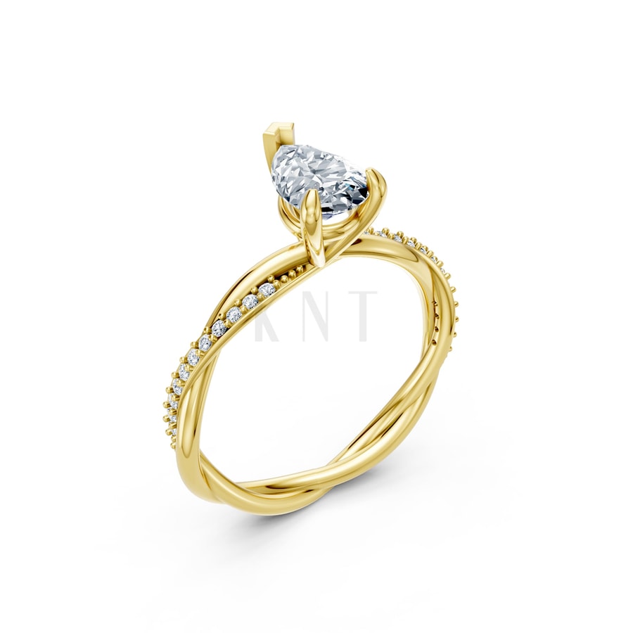 Nhẫn đính hôn đá Moissanite RM7 – AUBREE Vàng Gold thiết kế tinh tế, sang trọng