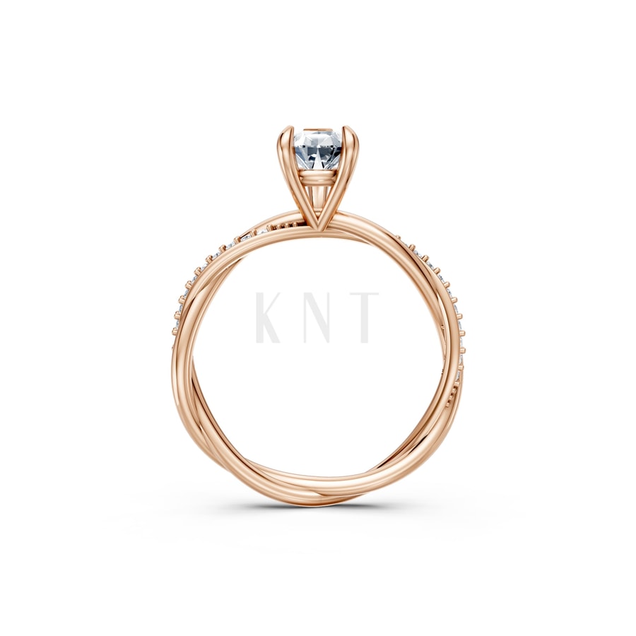 Nhẫn đính hôn đá Moissanite RM7 – AUBREE vàng hồng Rose Gold vàng đẹp, kiểu dáng trẻ trung, độc đáo
