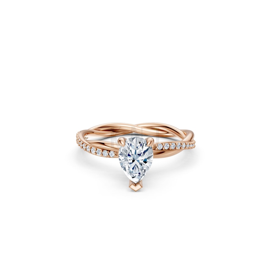 Nhẫn đính hôn đá Moissanite RM7 – AUBREE vàng hồng Rose Gold phong cách trẻ trung, nổi bật