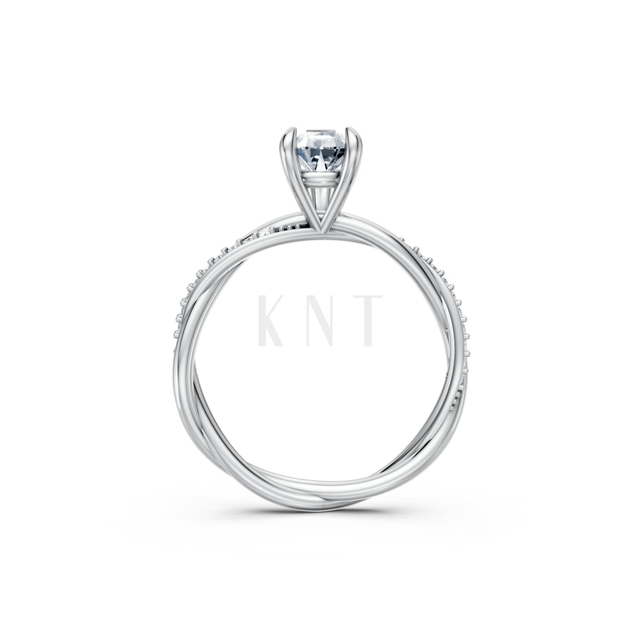 Nhẫn đính hôn đá Moissanite RM7 – AUBREE vàng trắng White Gold kiểu dáng cá tính, hiện đại
