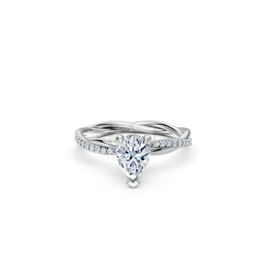 Nhẫn đính hôn đá Moissanite RM7 – AUBREE vàng trắng White Gold thiết kế trẻ trung, hiện đại