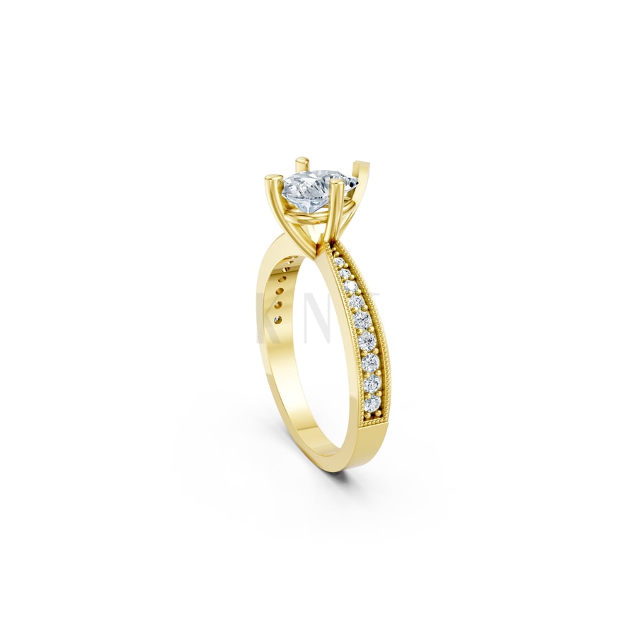 Nhẫn đính hôn đá Moissanite RM8 – ASTRID Vàng Gold vàng 10K/14K/18K/607 cao cấp, thanh lịch
