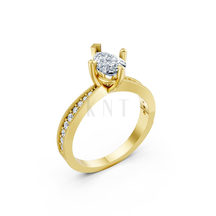 Nhẫn đính hôn đá Moissanite RM8 – ASTRID Vàng Gold thiết kế tinh tế, sang trọng