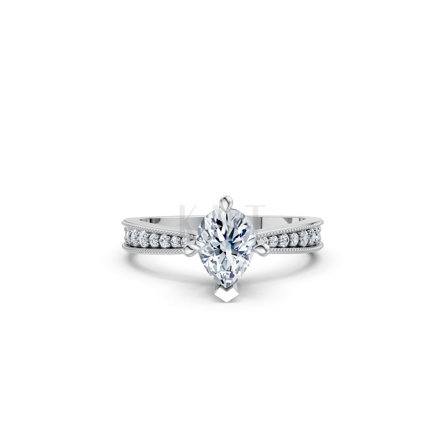 Nhẫn đính hôn đá Moissanite RM8 – ASTRID vàng trắng White Gold thiết kế trẻ trung, hiện đại