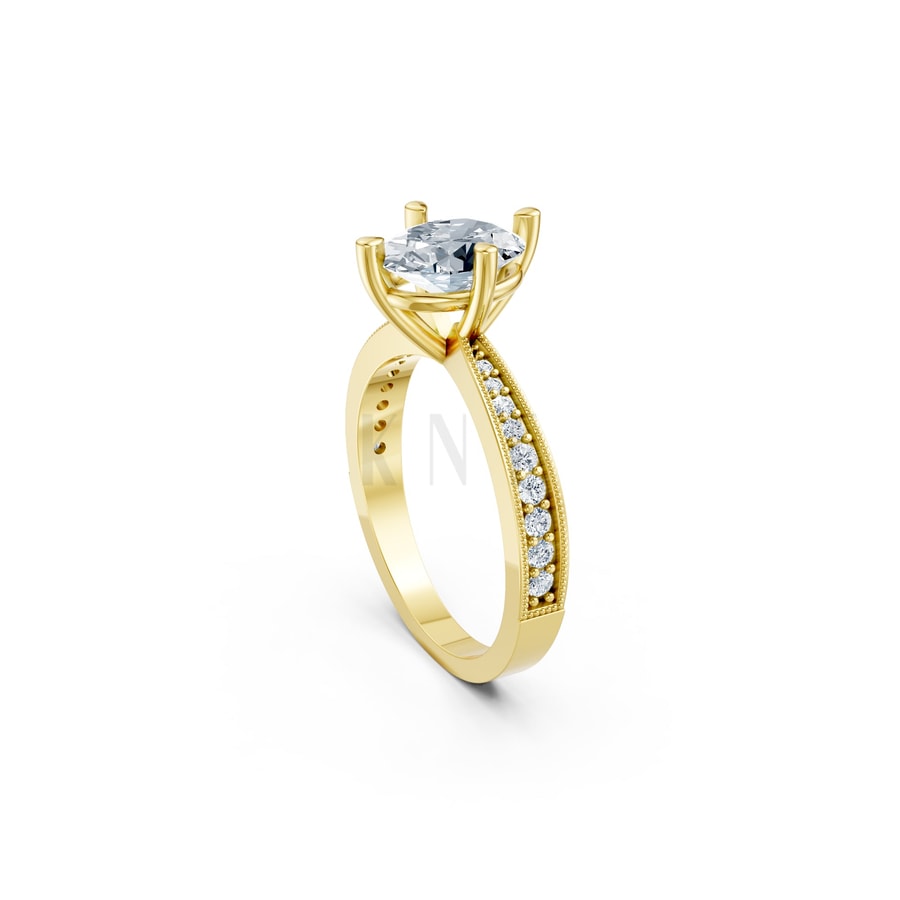Nhẫn đính hôn đá Moissanite RM9 – ARIN Vàng Gold thiết kế phá cách, sang trọng