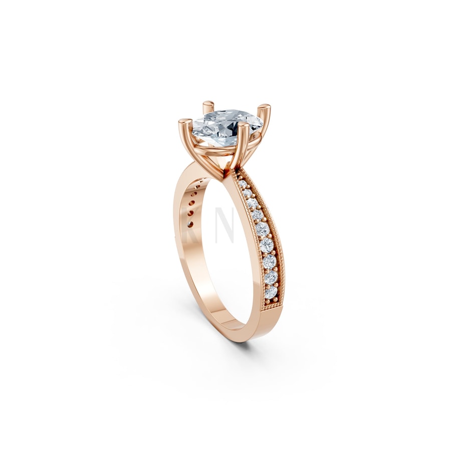 Nhẫn đính hôn đá Moissanite RM9 – ARIN vàng hồng Rose Gold phong cách trẻ trung, nổi bật