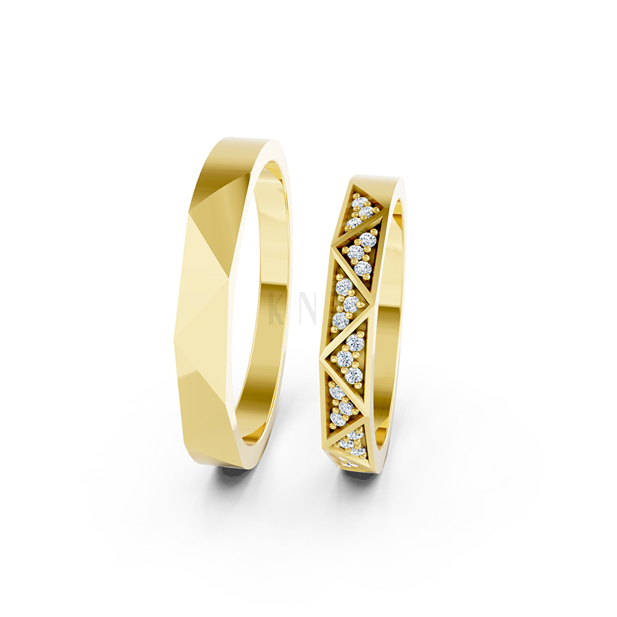 Nhẫn cưới A109 Vàng Gold thiết kế phá cách, sang trọng