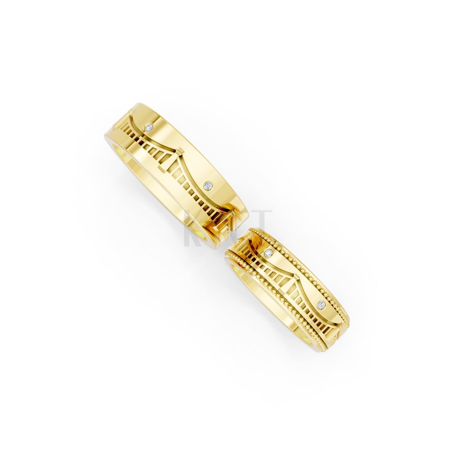 Nhẫn Cưới Collab Hungary – CL33 Vàng Gold thiết kế phá cách, sang trọng