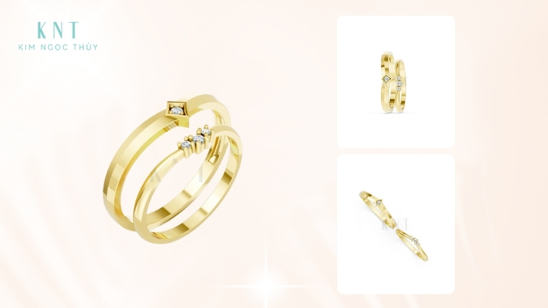 Nhẫn cưới kim cương H116