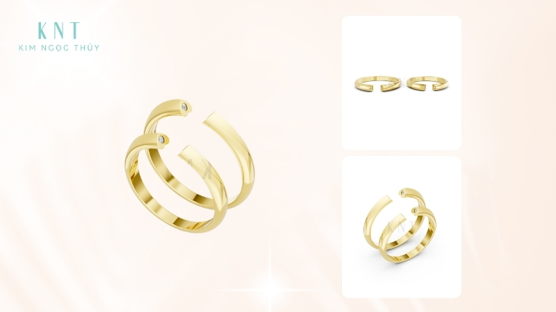 Nhẫn cặp vàng CV114