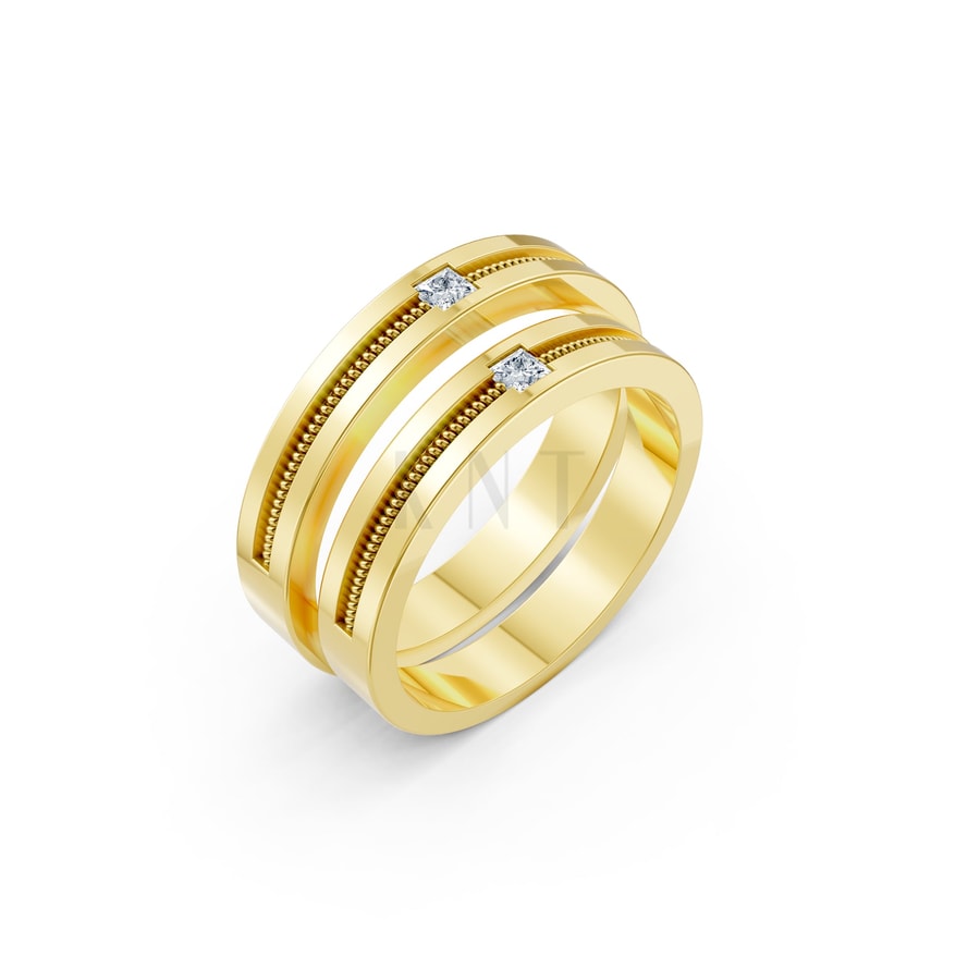 Nhẫn cưới E496 Vàng Gold thiết kế tinh tế, sang trọng