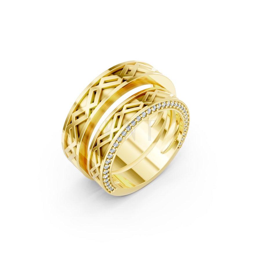 Nhẫn cưới E886 Vàng Gold thiết kế tinh tế, sang trọng