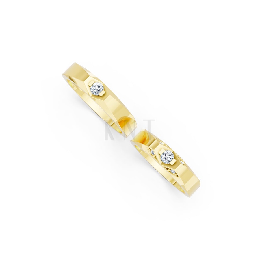 Nhẫn cưới E890 Vàng Gold thiết kế phá cách, sang trọng