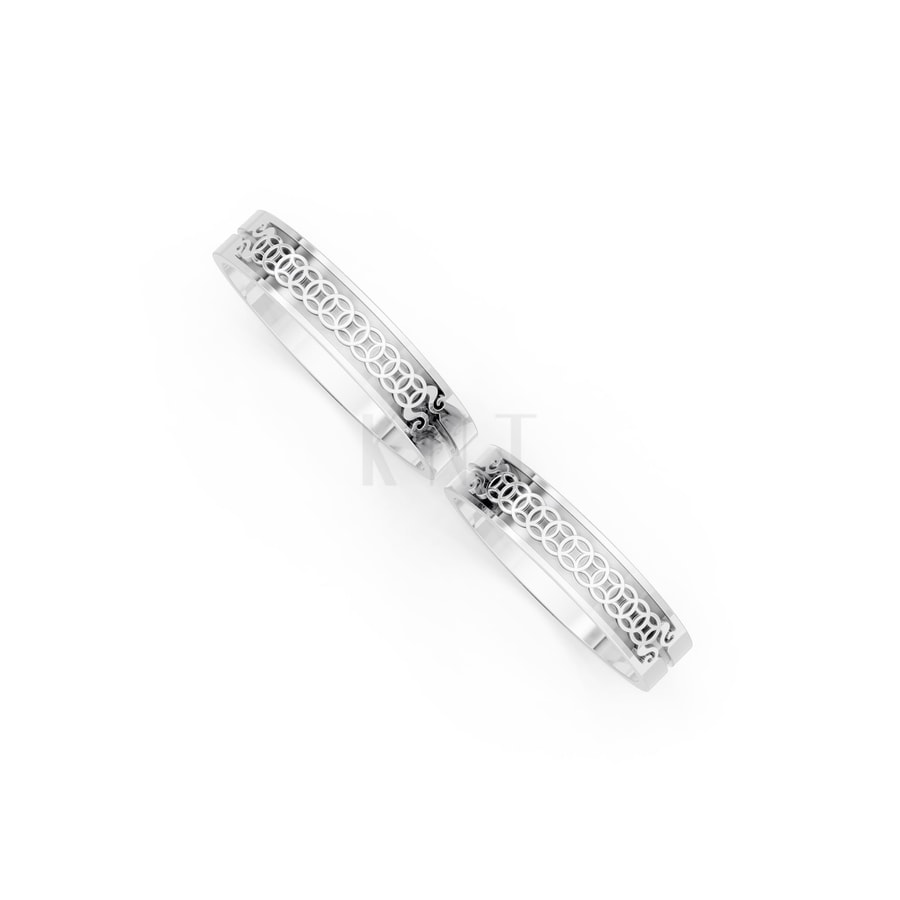 Nhẫn cưới E907 vàng trắng White Gold thiết kế trẻ trung, hiện đại