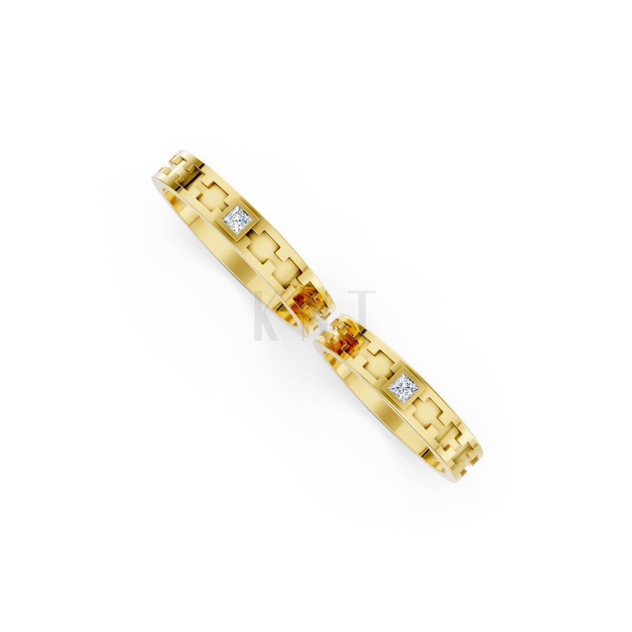 Nhẫn cưới F307 Vàng Gold thiết kế phá cách, sang trọng